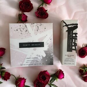 Fenty Beauty Cheeks and Gloss Bomb Set in Pink and Black